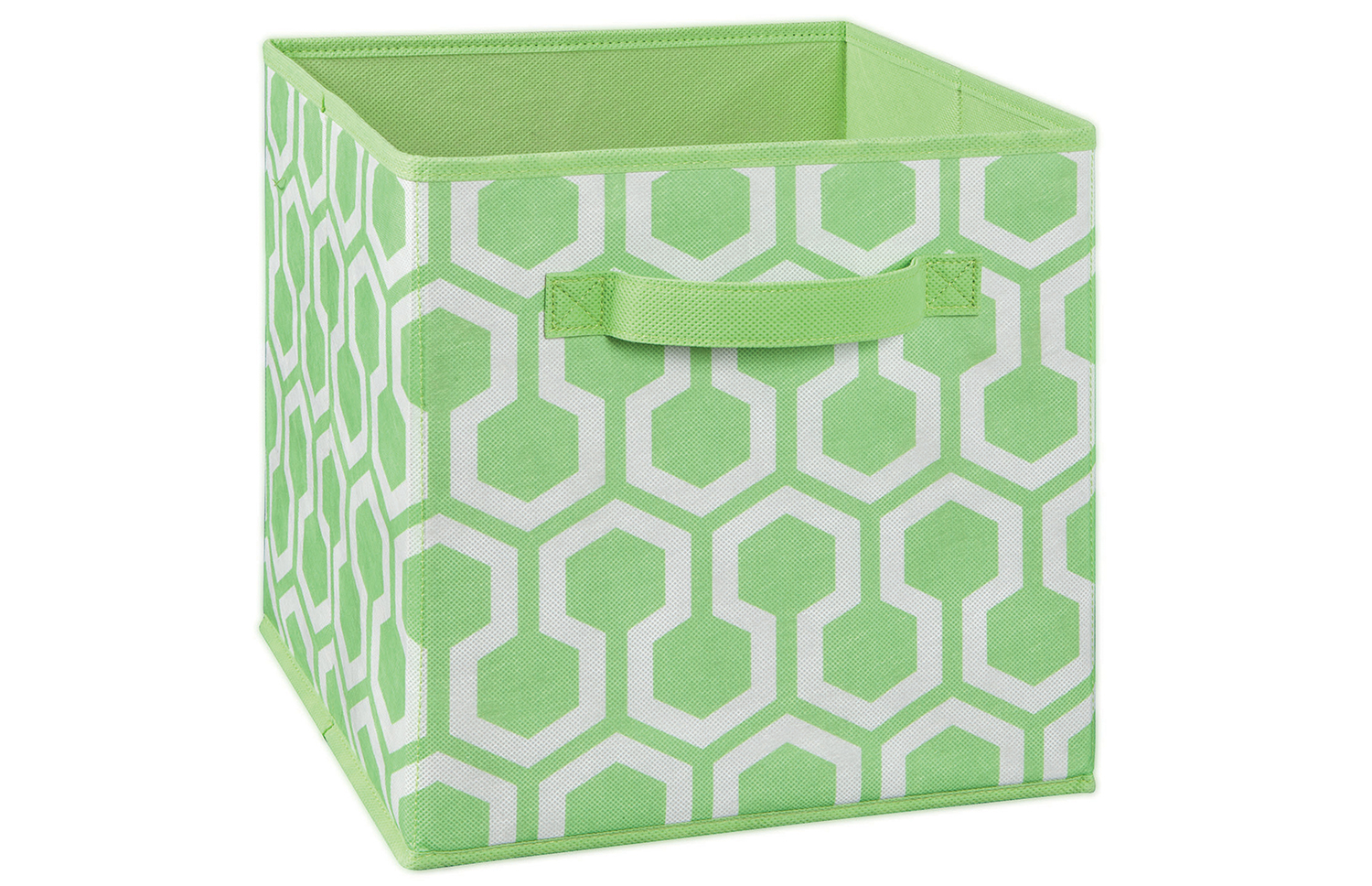 FAB DRWR GREEN HEXAGON PRINT