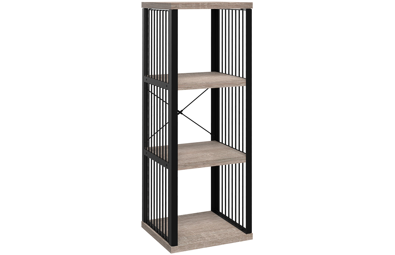 MIXED MATL 3 CUBE VERT GRAY