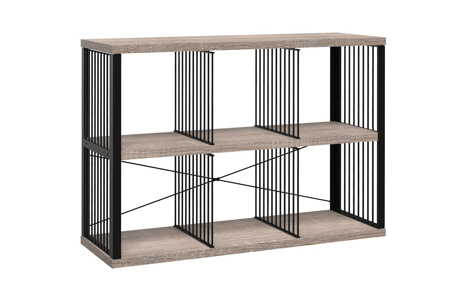 MIXED MATL 6 CUBE HORZ GRAY
