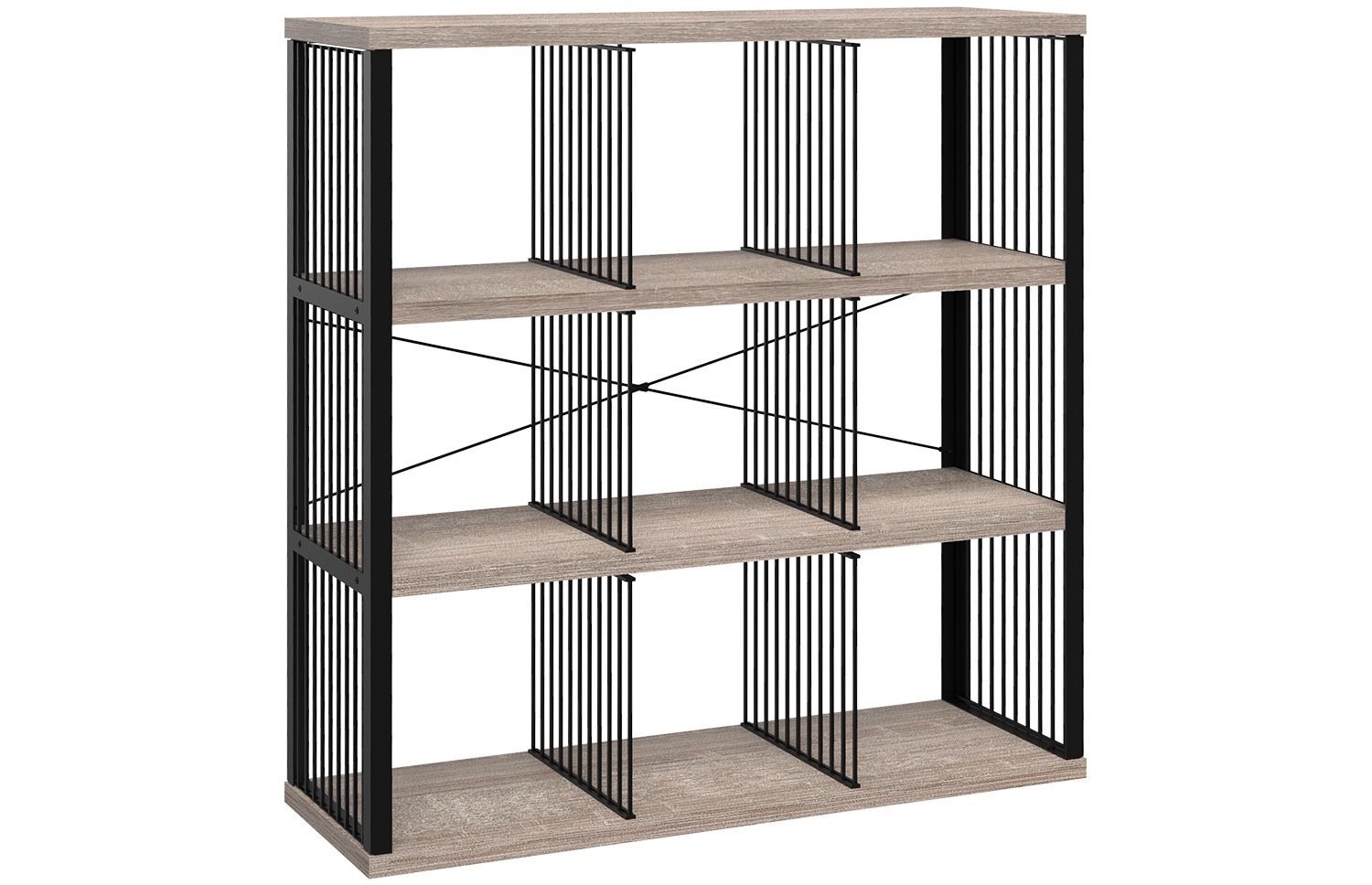 MIXED MATL 9 CUBE GRAY